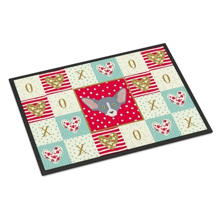 Carolines Treasures 24 x 36 in. Peterbald Cat Love Indoor or Outdoor Mat CK5148JMAT